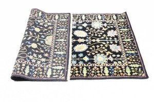 Black Floral 4X6 Osh Chobi Oriental Rug