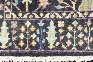Black Floral 4X6 Osh Chobi Oriental Rug