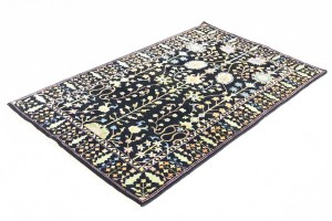 Black Floral 4X6 Osh Chobi Oriental Rug
