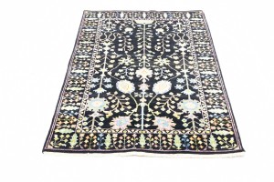 Black Floral 4X6 Osh Chobi Oriental Rug