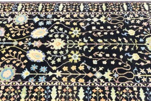 Black Floral 4X6 Osh Chobi Oriental Rug