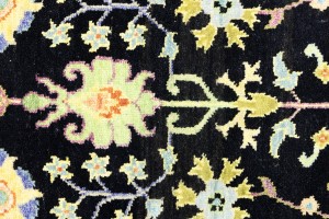 Black Floral 4X6 Osh Chobi Oriental Rug