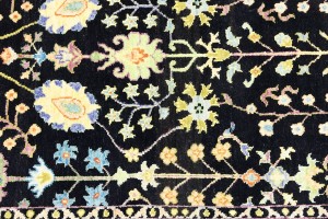 Black Floral 4X6 Osh Chobi Oriental Rug