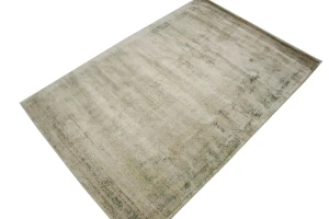 Distressed Green Floral 4X6 Hand-Loomed Modern Rug