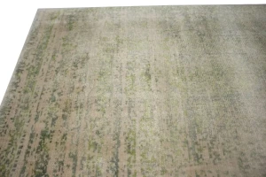 Distressed Green Floral 4X6 Hand-Loomed Modern Rug