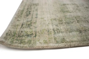 Distressed Green Floral 4X6 Hand-Loomed Modern Rug