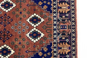 Rust & Navy Tribal 6X9 Indo-Joshaghan Oriental Rug