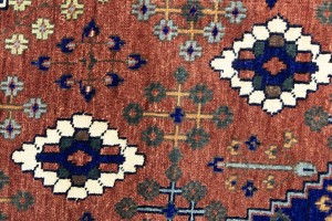 Rust & Navy Tribal 6X9 Indo-Joshaghan Oriental Rug