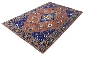 Rust & Navy Tribal 6X9 Indo-Joshaghan Oriental Rug
