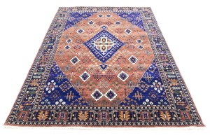 Rust & Navy Tribal 6X9 Indo-Joshaghan Oriental Rug