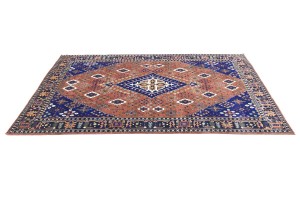 Rust & Navy Tribal 6X9 Indo-Joshaghan Oriental Rug