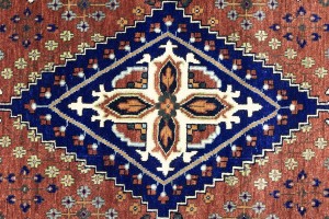 Rust & Navy Tribal 6X9 Indo-Joshaghan Oriental Rug