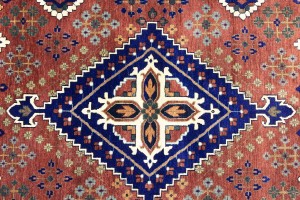 Rust & Navy Tribal 9X12 Indo-Joshaghan Oriental Rug