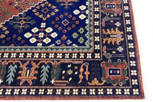 Rust & Navy Tribal 9X12 Indo-Joshaghan Oriental Rug