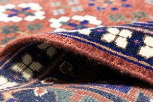 Rust & Navy Tribal 9X12 Indo-Joshaghan Oriental Rug