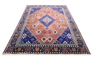 Rust & Navy Tribal 9X12 Indo-Joshaghan Oriental Rug