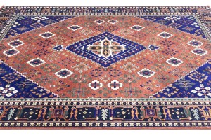Rust & Navy Tribal 9X12 Indo-Joshaghan Oriental Rug