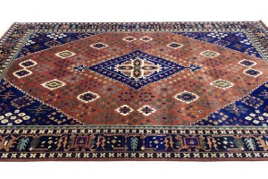 Rust & Navy Tribal 10X14 Indo-Joshaghan Oriental Rug