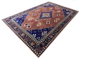 Rust & Navy Tribal 10X14 Indo-Joshaghan Oriental Rug