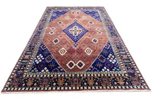 Rust & Navy Tribal 10X14 Indo-Joshaghan Oriental Rug