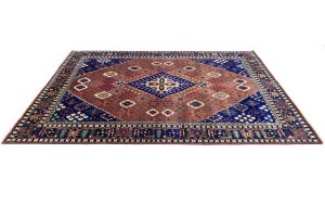 Rust & Navy Tribal 10X14 Indo-Joshaghan Oriental Rug