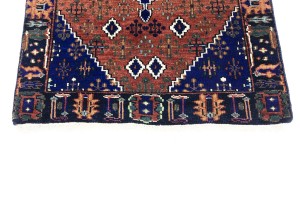 Rust & Navy Tribal 3X8 Indo-Joshaghan Oriental Runner Rug
