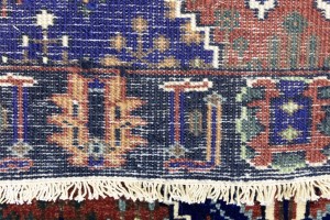 Rust & Navy Tribal 3X8 Indo-Joshaghan Oriental Runner Rug