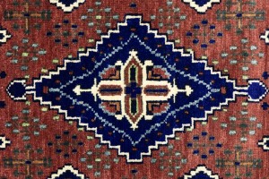 Rust & Navy Tribal 3X8 Indo-Joshaghan Oriental Runner Rug