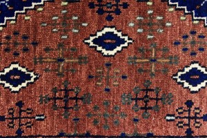 Rust & Navy Tribal 2'5X14 Indo-Joshaghan Oriental Runner Rug
