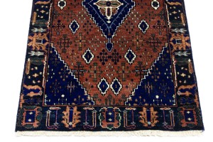 Rust & Navy Tribal 2'5X14 Indo-Joshaghan Oriental Runner Rug