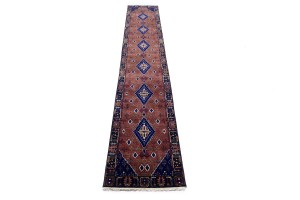 Rust & Navy Tribal 2'5X14 Indo-Joshaghan Oriental Runner Rug