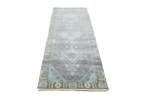 Taupe Tribal 3X8 Indo-Joshaghan Oriental Runner Rug