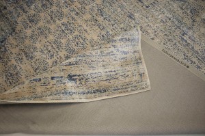 Blue-gray Distressed Floral Modern 9X12 Hand-Loomed Rug