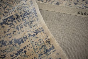 Blue-gray Distressed Floral Modern 9X12 Hand-Loomed Rug