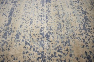 Blue-gray Distressed Floral Modern 9X12 Hand-Loomed Rug
