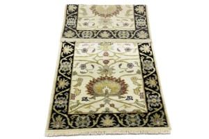 Cream Floral Osh Chobi 2'5X6 Peshawar Oriental Rug