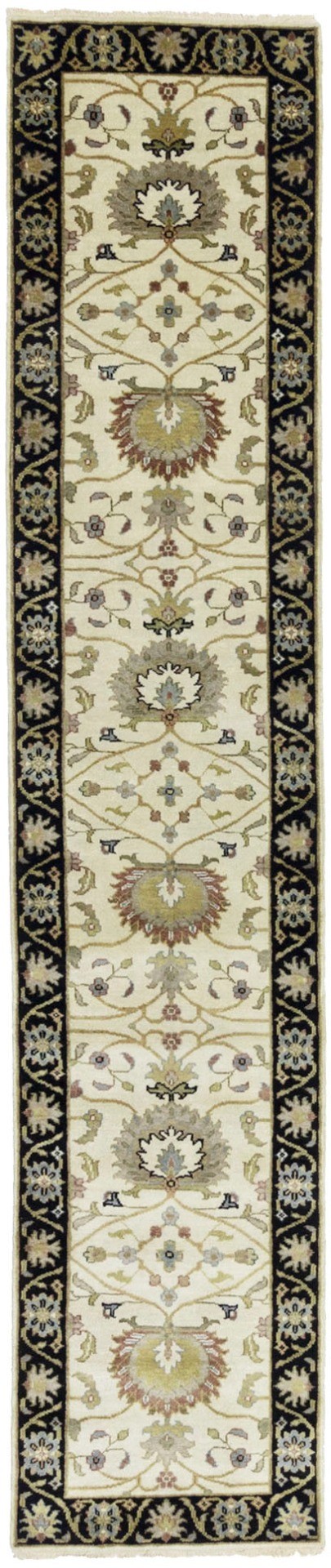 Cream Floral Osh Chobi 2'5X12 Peshawar Oriental Runner Rug