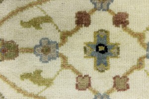 Cream Floral Osh Chobi 2'5X12 Peshawar Oriental Runner Rug