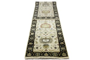 Cream Floral Osh Chobi 2'5X12 Peshawar Oriental Runner Rug