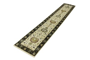 Cream Floral Osh Chobi 2'5X12 Peshawar Oriental Runner Rug