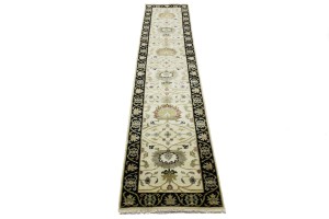 Cream Floral Osh Chobi 2'5X12 Peshawar Oriental Runner Rug