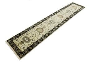 Cream Floral Osh Chobi 2'5X12 Peshawar Oriental Runner Rug