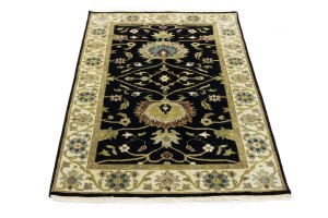 Black Floral Osh Chobi 3X5 Peshawar Oriental Rug