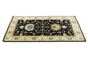 Black Floral Osh Chobi 3X5 Peshawar Oriental Rug