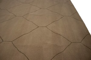 Beige Modern Geometric 9X9 Hand-Tufted Square Rug