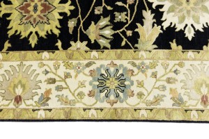 Black Floral Osh Chobi 9X12 Peshawar Oriental Rug