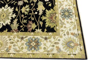 Black Floral Osh Chobi 9X12 Peshawar Oriental Rug