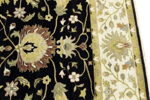 Black Floral Osh Chobi 9X12 Peshawar Oriental Rug
