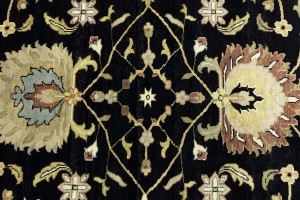 Black Floral Osh Chobi 9X12 Peshawar Oriental Rug