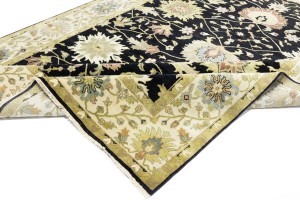 Black Floral Osh Chobi 9X12 Peshawar Oriental Rug